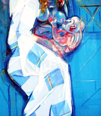 Blaue Nacht, Öl auf Nessel, 06.2010, 210 x100 cm