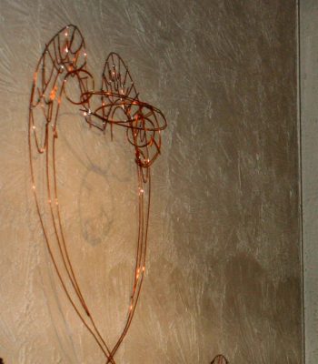 engel, kupferskulptur, 2009,160 cm